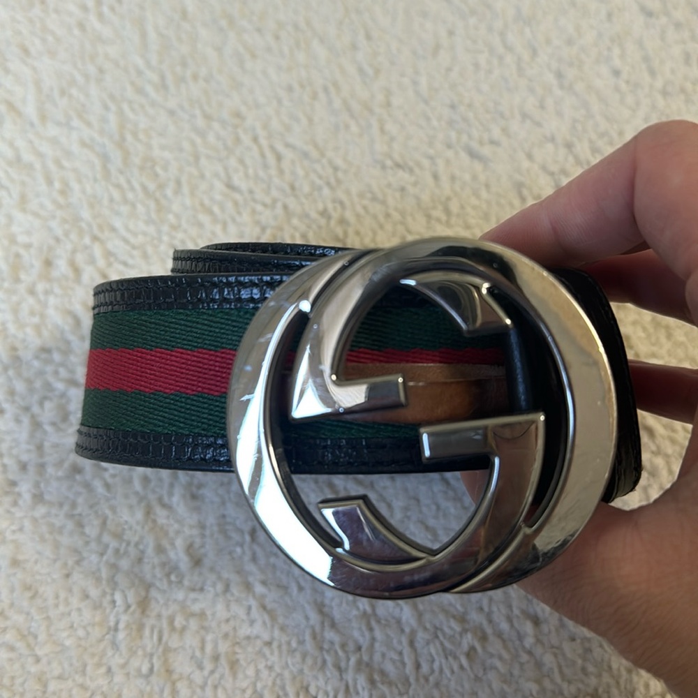 Gucci classic men script belt